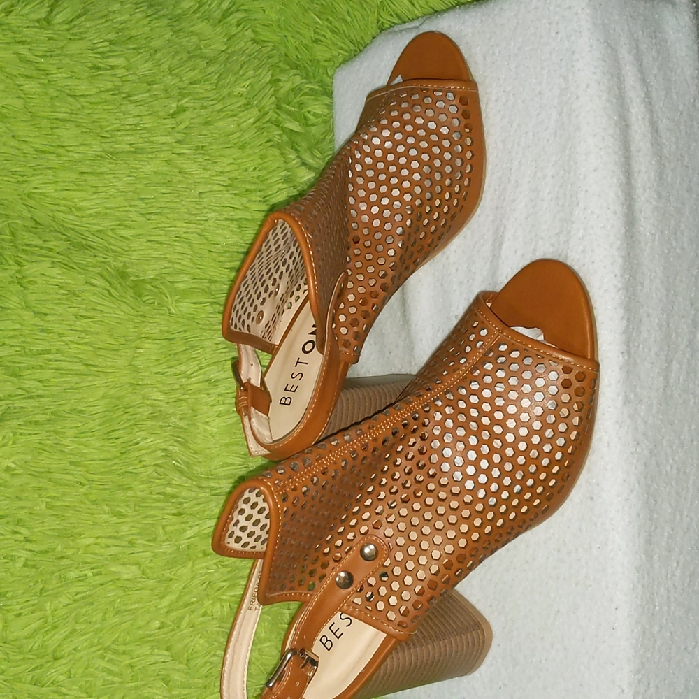 Tan High Heeled Sandals